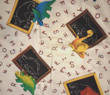 dinosaur school fun fabric flannel piece 20 x 11 inch 1pc