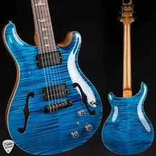 PRS Eddie's Guitars Wood Library Hollowbody II Piezo Cocobolo - Aquamarin#402575