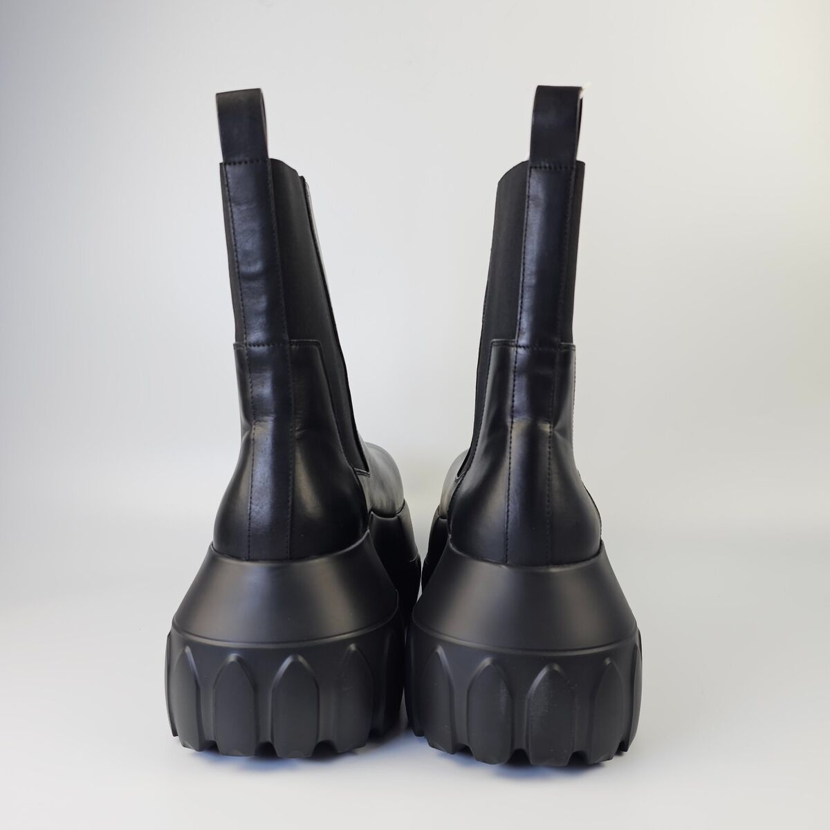 RICK OWENS Porterville Beatle Mega Tractor Black Leather RICK OWENS Porterville Beatle Mega Tractor Black Leather
