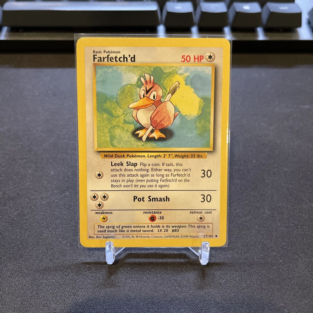 Pokemon Card - Farfetch'd - (27/102) Base Set Uncommon MP
