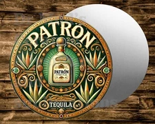 Round metal Sign TEQUILA PATRON   Wreaths Crafts  miniatures Projects