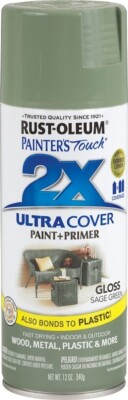 NEW CASE OF (6) RUSTOLEUM 249094 ULTRA COVER 2X GLOSS SAGE GREEN SPRAY PAINT