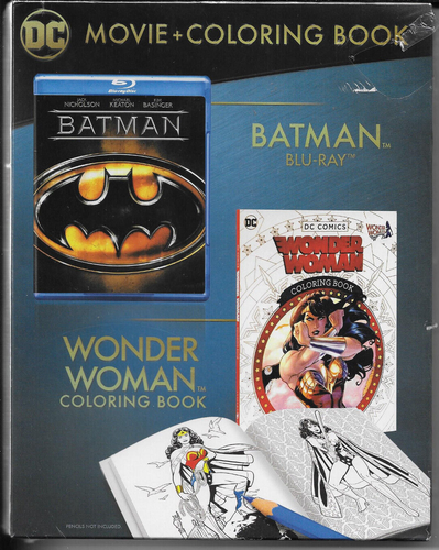 Batman w/Wonder Woman Coloring Book (Blu-ray, 2017, Widescreen) Free Shipping!