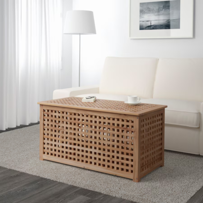 【IKEA】Table de rangement, acacia, New IKEA HOL Storage/Side Table Acacia 98x50 cm Furniture Durable
