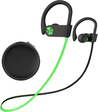 Stiive Bluetooth Headphones, 5.3 Wireless Sports Earbuds IPX7 A,GreenBlack