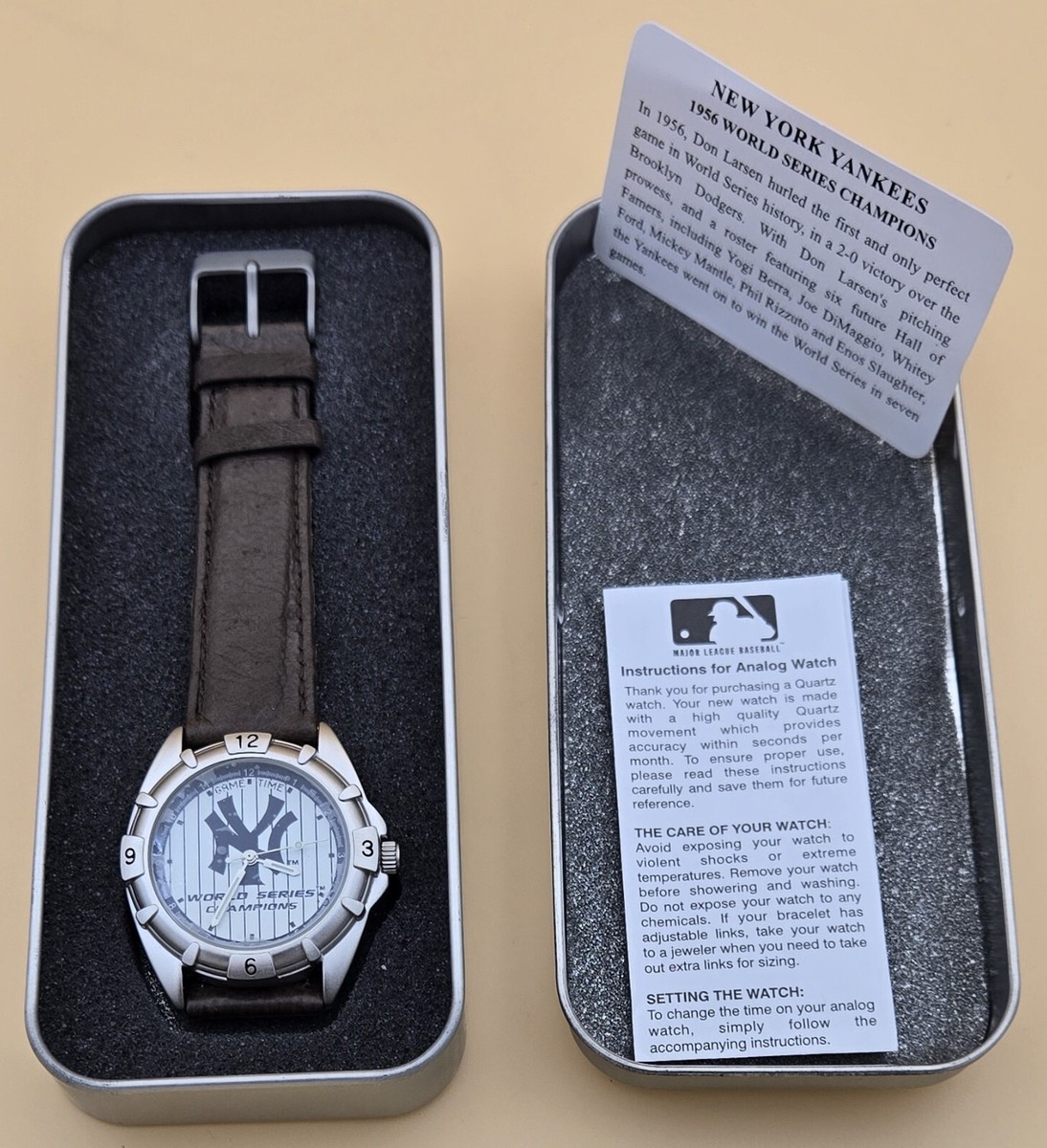 NY Yankees Watch by Game Time 1956 World Series Champions | eBay