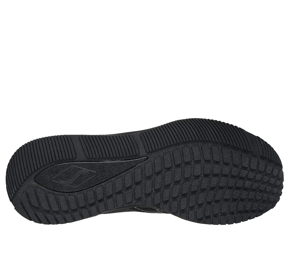 Black Skechers Shoes Men's lace up Uno Ego Memory Foam Casual