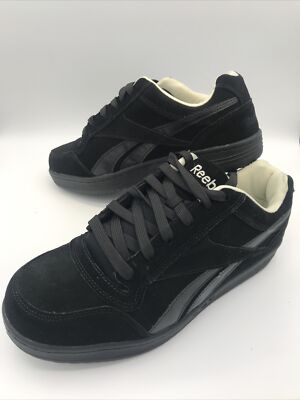 Reebok Mens Black Suede Classic Skateboard Oxford Soyay Steel Toe