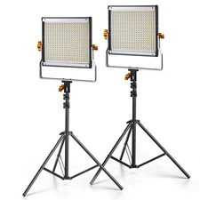 NEEWER 2-Pack 480 LED Video Lights, 3200-5600K CRI96+, w/Stand & Bracket