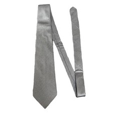 Croft  Barrow Neck Tie Mens Woven Silk Grey Black Checkered