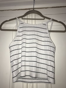 black and white halter top