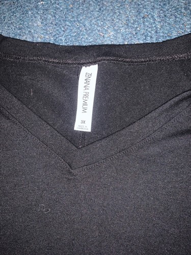 Zenana Premium Womens Sz 3X Black Solid 3/4 Sleeve Blouse used perfect conditio - Picture 2 of 2
