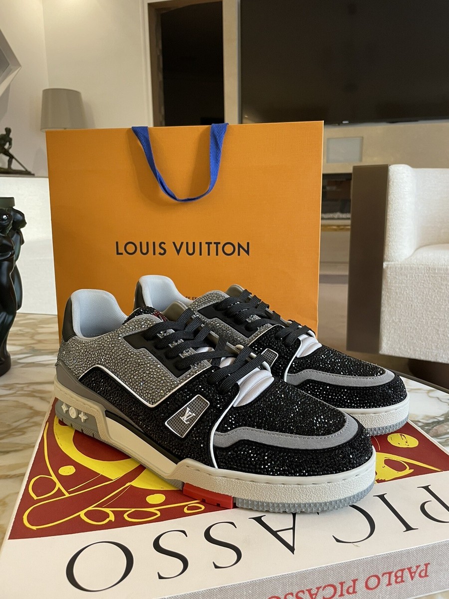 Louis Vuitton LV Trainer Black Grey Crystal