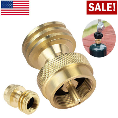 #ad Solid Brass Steak Saver Propane Tank Adapter 1lb to 20lb Grill Bottle Converter $11.94