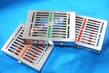 3 GERMAN DENTAL AUTOCLAVE STERILIZATION CASSETTE RACK BOX TRAY FOR 10 INSTRUMENT
