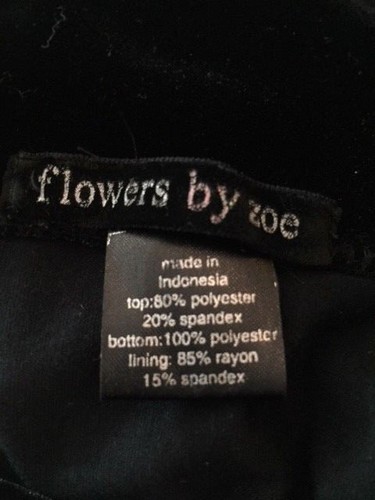 Flowers by Zoe Black Girls Size 7 Dress Velvet Top Lace Bottom Fully Lined - Picture 5 of 7