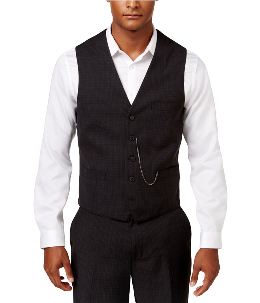 INC Mens Jace Slim Plaid Five Button Vest 6190₽
