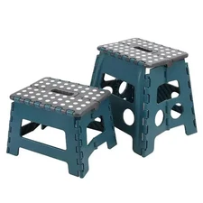 8.5" and 12.5" Foldable Step Stool Anti-Slip Rubber Dot, 2 Plastic Folding Step
