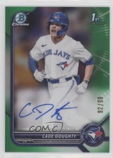 2022 Bowman Draft Chrome Pick Green Refractor 92/99 Cade Doughty Auto 0o6v