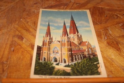 Postcard-X-Catholic Cathedral, Tulsa, OK-Linen-Unposted