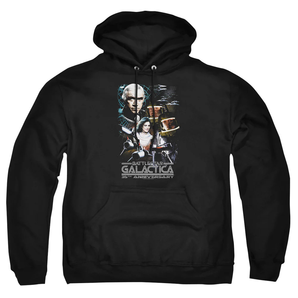 Bsg 35Th Anniversary Collage Mens Hoodie Black Officially Licensed