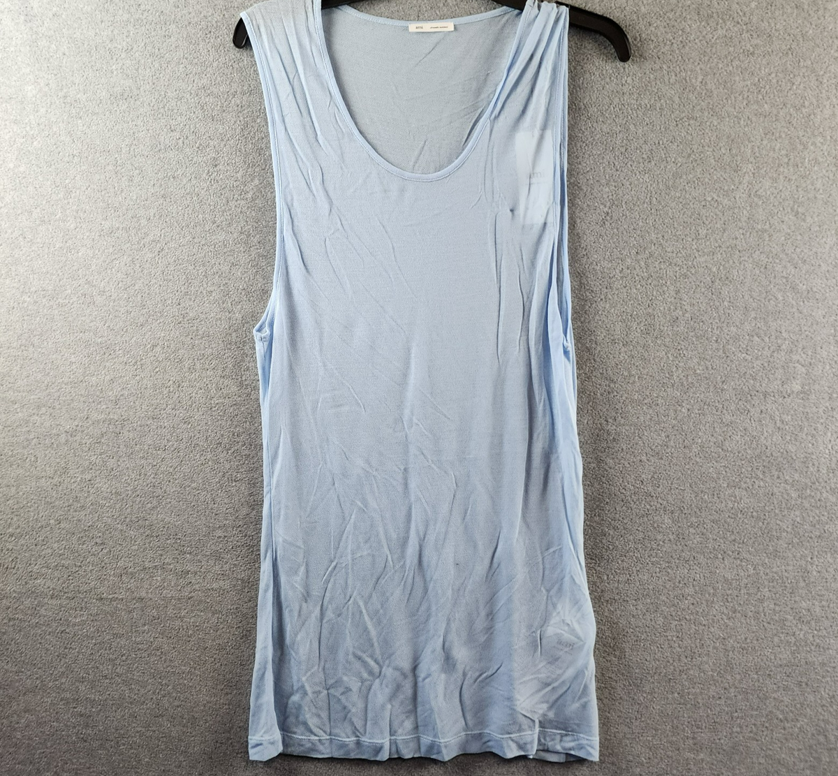 AMI Alexandre Mattiussi Semi Sheer Tank Top Men's XL Cashmere Blue