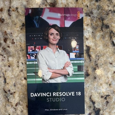Blackmagic Design DaVinci Resolve 18 Studio Product Key Card Video Editing