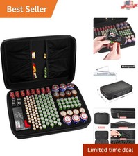 Durable EVA Battery Organizer Case with Zipper - Store 148 Batteries Securely