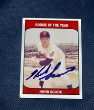 Indians Herb Score Signed 1985 TCMA Rookie Of The Year Card. rookie card picture