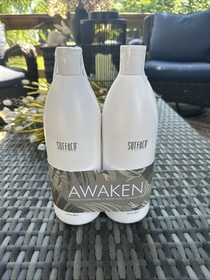 SURFACE AWAKEN THERAPEUTIC SHAMPOO & CONDITIONER  LITER DUO 33.8 OZ EA. NEW