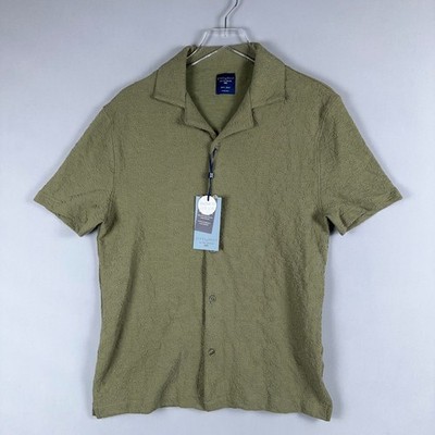Steel & Jelly Button Down Shirt Size Medium Sage Green Premium Cotton Collar