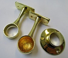 Brass Wardrobe Rail Brackets Centre End Supports 19mm / 25mm In Pairs