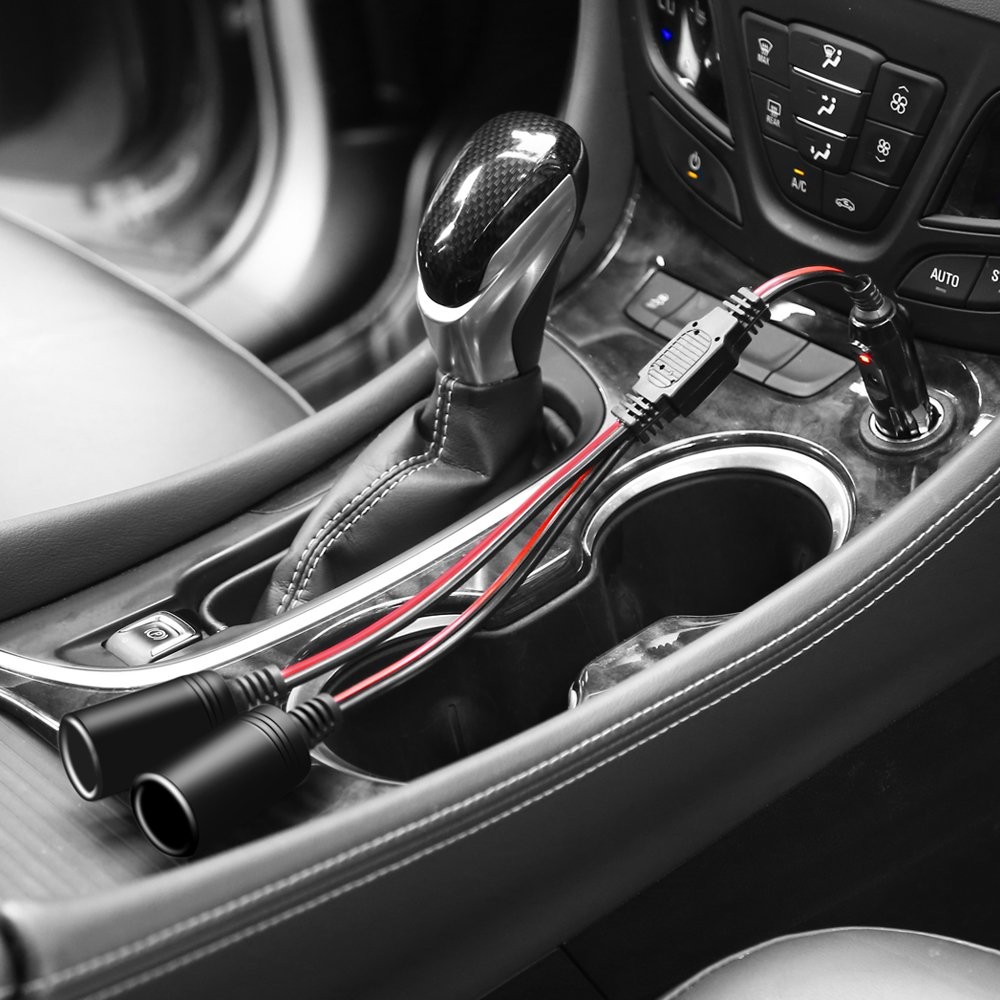 1 to 2 Car Cigarette Lighter Splitter Adapter Power Charger Port, 12V 24V Plu...