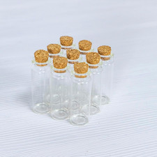 6 Pcs 12ml Clear Glass Bottles with Cork Stoppers, Mini Glass Vials, Jars with C