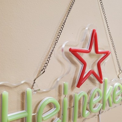 Heineken neon LED wall sign 15x8 inches 🍺 light up bar beer sign