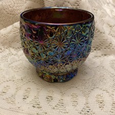 L E Smith Carnival Glass Daisy & Buttons Rose Bowl Stunning Color ON SALE
