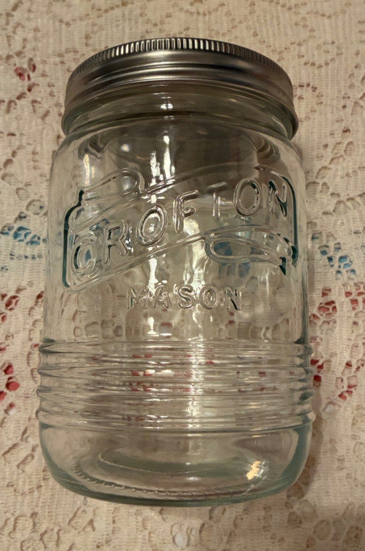 Crofton Prep & Go Salad Glass Mason Jar with Dressing Container 6”