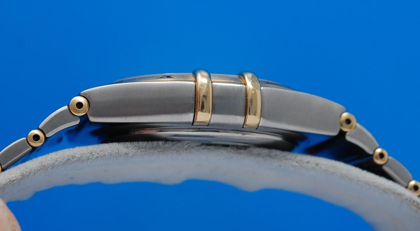 Mens Omega Constellation 18K Gold & SS Chronograph Watch - Silver Dial - 1242.30 image 3