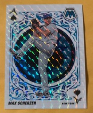 2022 Panini Mosaic Aces MAX SCHERZER #A-10 Reactive Blue Mosaic Prizm #/99 CLEAN