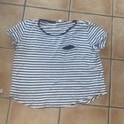 H & M T-Shirt Damen Farbe Weiß/Schwarz gestreift Größe XL 