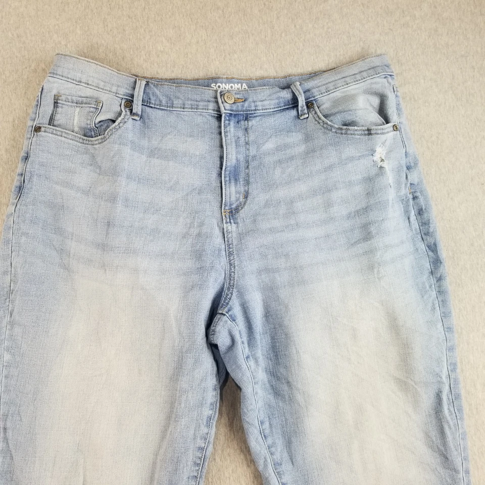 Sonoma Jeans Womens Sz 18 Boyfriend Light Wash Stretch Mat. Normcore Cute Trendy - Image 2 of 4