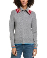 Incashmere Marled Cashmere Zip Cardigan Women's