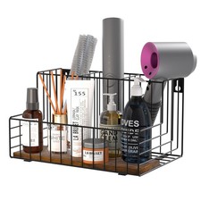 Hair Dryer Holder, Hair Tool Organizer, Wall Mount Hair Tools Organizer for B...
