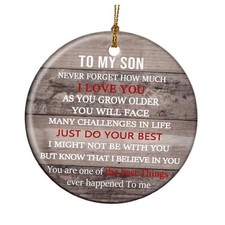 to My Son Christmas Ornaments from Dad Mom 3" Xmas Tree Ornaments Son-1