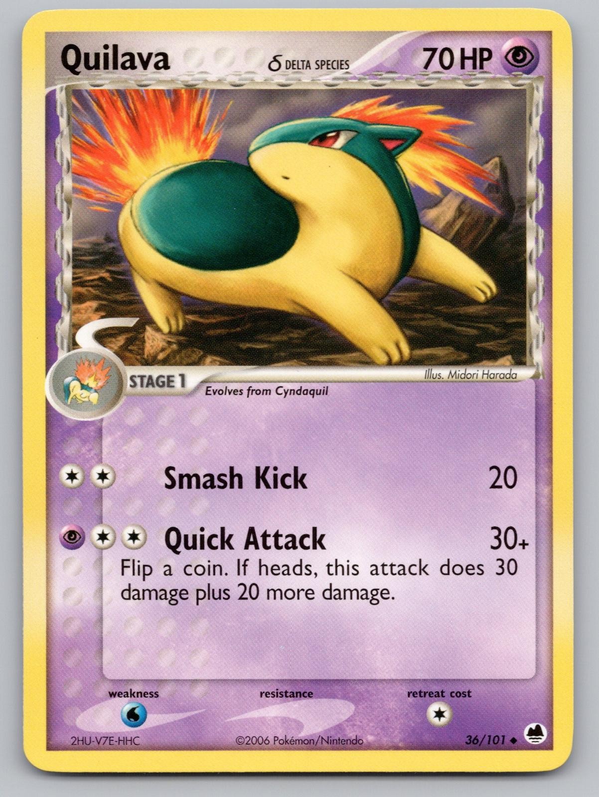 Quilava 36/101 Uncommon Dragon Frontiers Pokemon Lightly Played