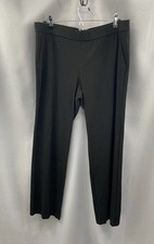 EILEEN FISHER BLACK WIDE LEG PANTS Size Large Office Work Casual Pull On