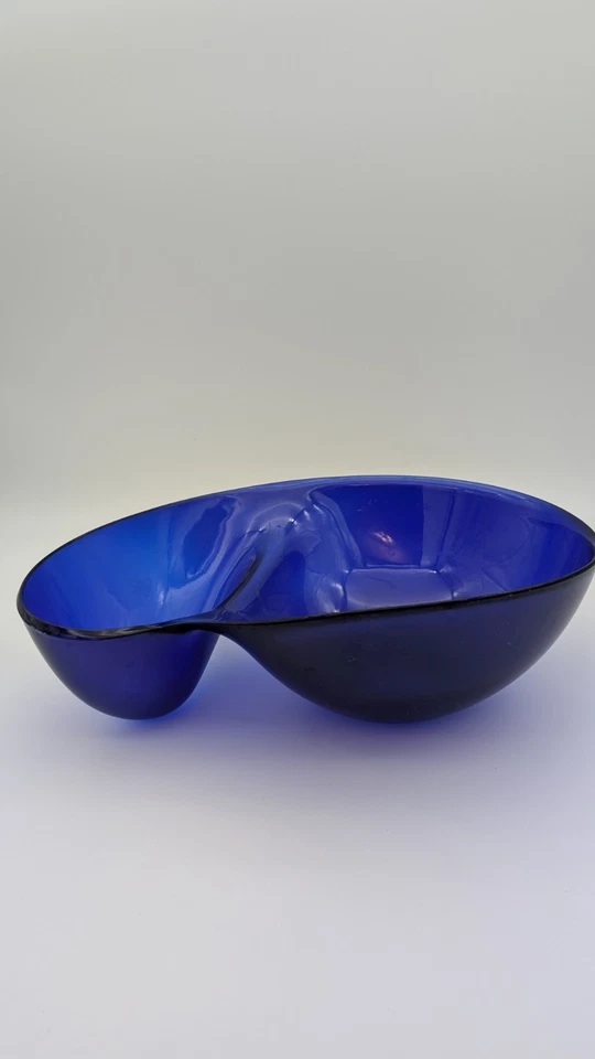 Juego de servir ensalada acrílica Wovo de colección con pinzas y aderezo azul cobalto Foto 3 de 4