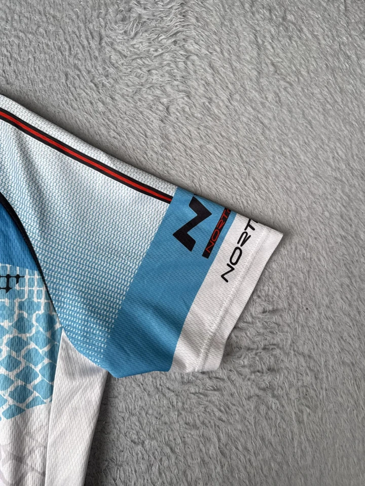 Camiseta deportiva de ciclismo Northwave para hombre XL azul blanco cremallera completa manga corta bicicleta carretera Foto 2 de 4