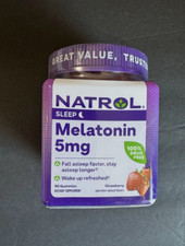 10/26 Natrol Melatonin Gummies, Sleep Support, 90 Strawberry-Flavored Adult Mela