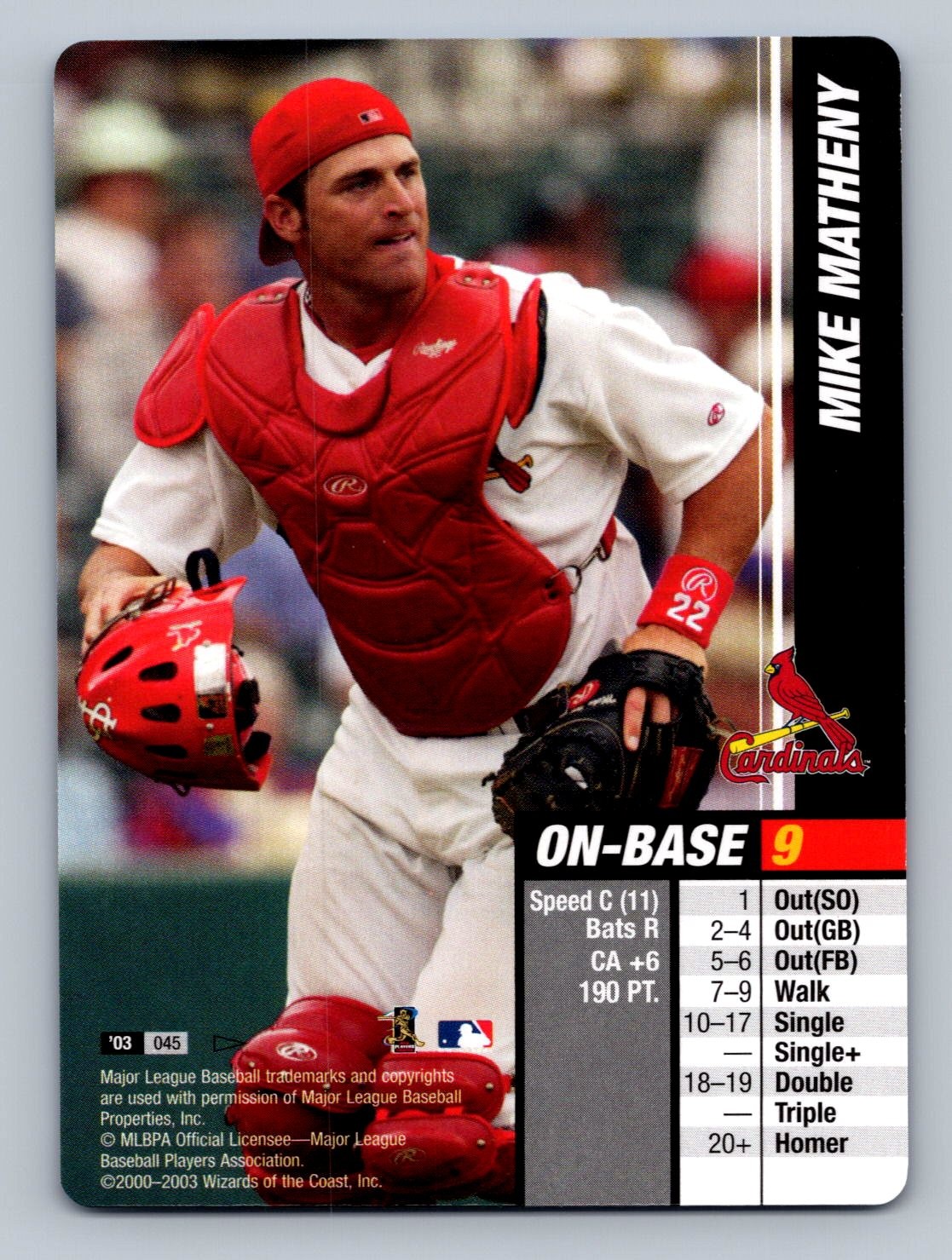 2003 MLB Showdown Pennant Run Mike Matheny #045